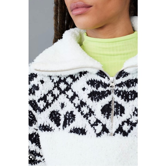 Anthropologie Pilcro Maia Cropped Quarter-Zip Pullover, White, Size S, EUC - Picture 3 of 8
